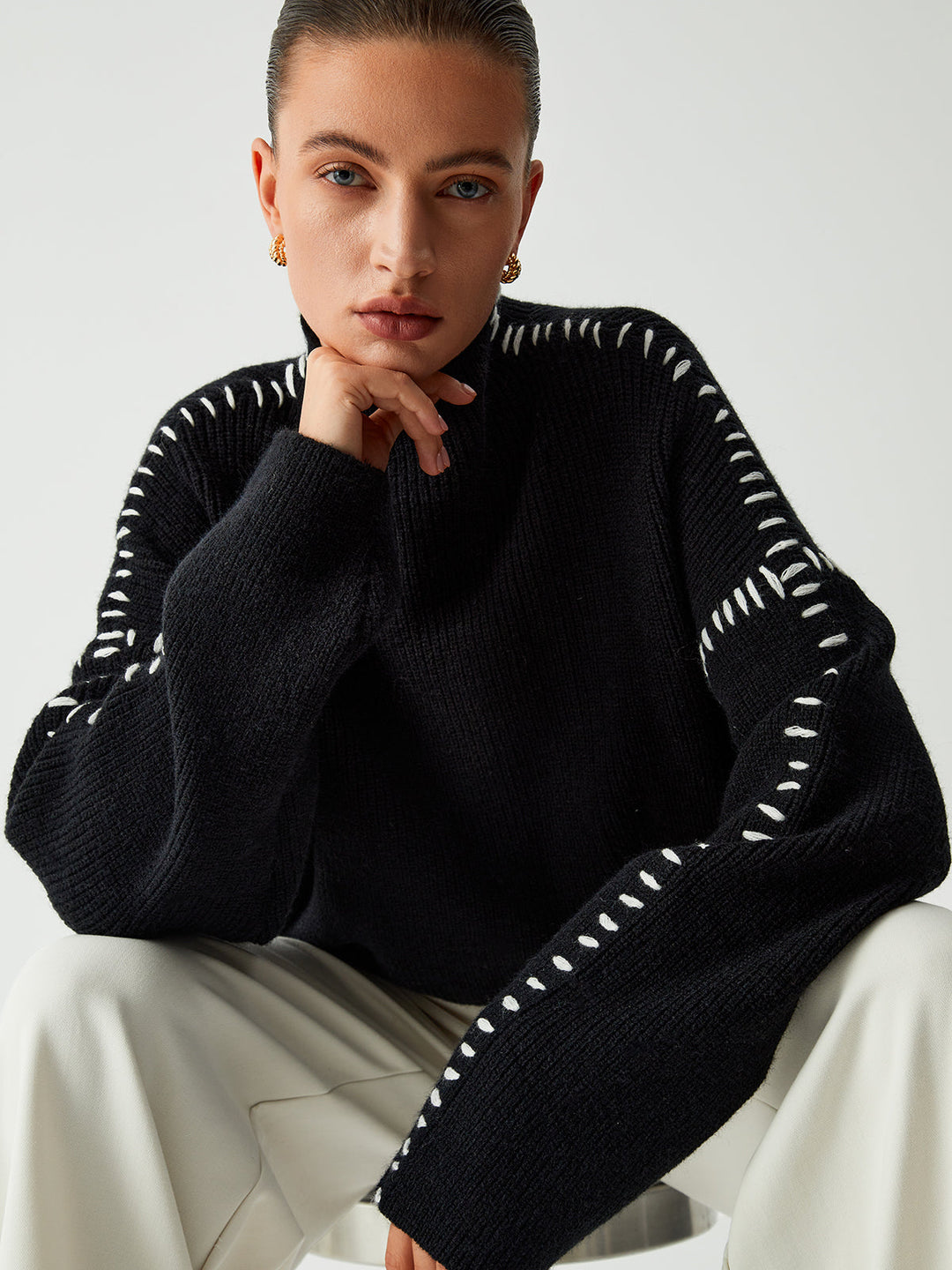 Alma |Pullover Con Cuciture Grossolane