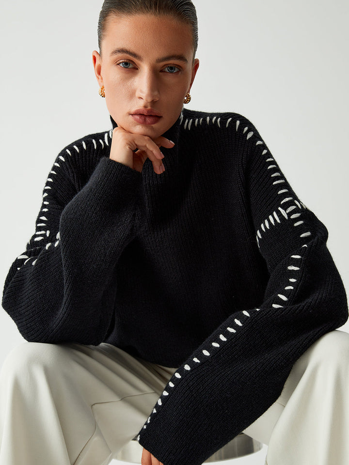Alma |Pullover Con Cuciture Grossolane