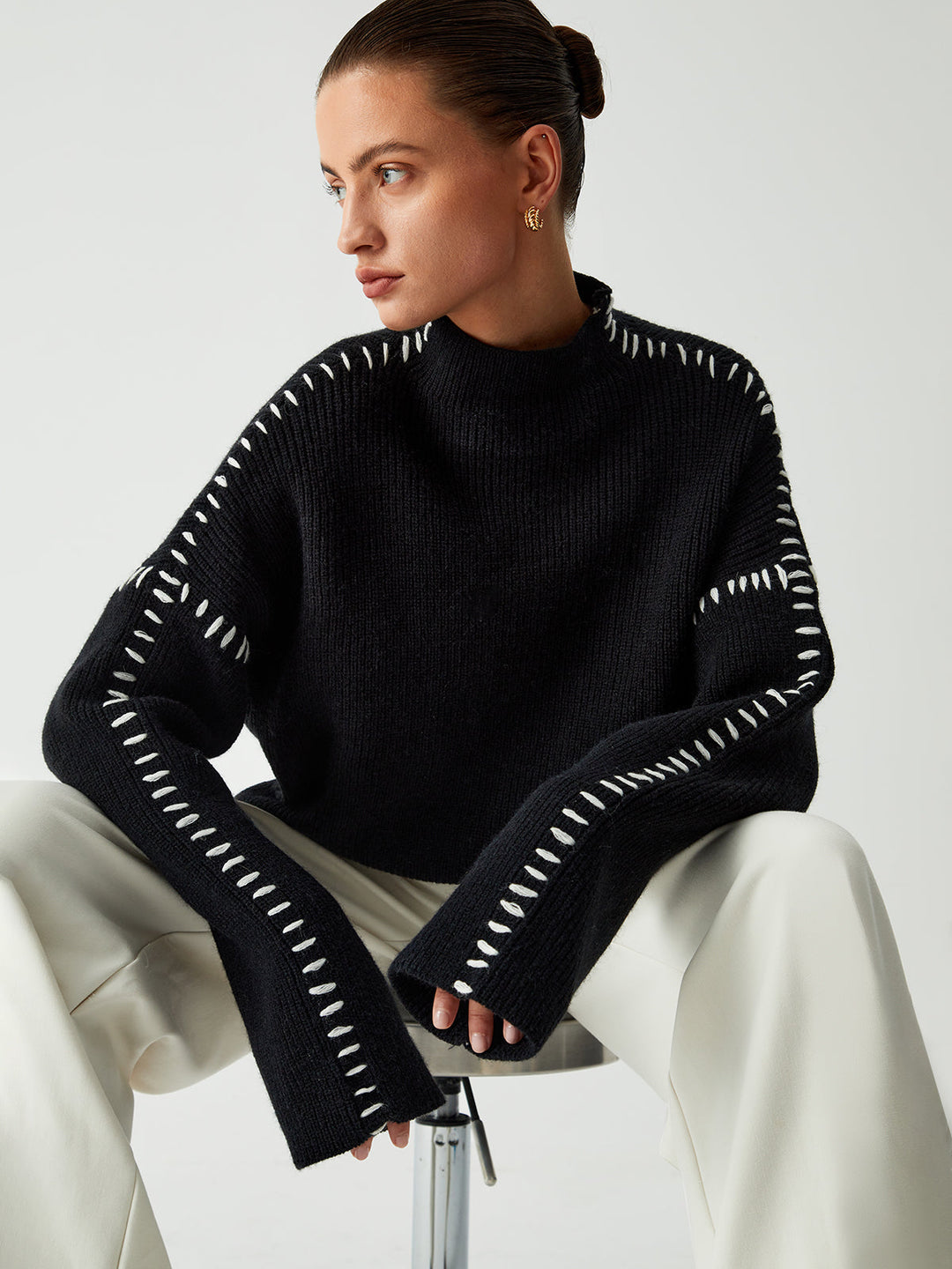 Alma |Pullover Con Cuciture Grossolane
