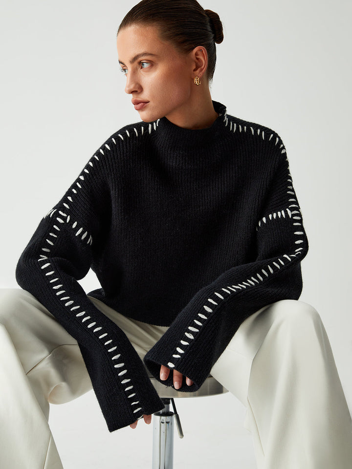Alma |Pullover Con Cuciture Grossolane